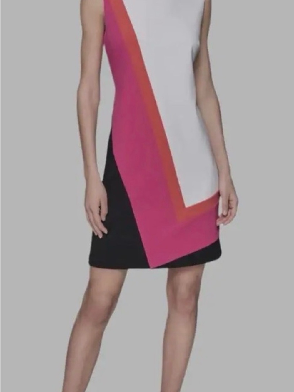 NWT- Karl Lagerfeld White, Pink, Orange & Black Colorblock Mini Dress